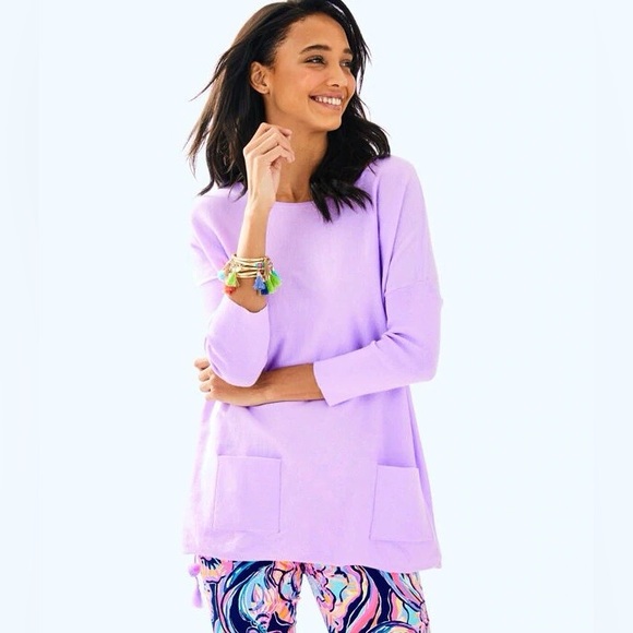 Lilly Pulitzer Sweaters - Lilly Pulitzer Elba Sweater in Lilac Freesi Sz XL